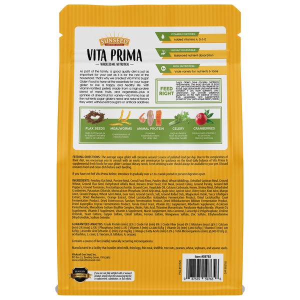 Sunseed Vita Prima Sugar Glider Food