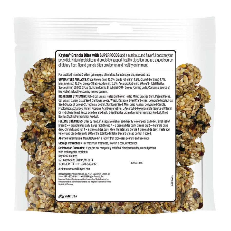 Kaytee Granola Bites with Superfoods Cranberry, Apple and Flax