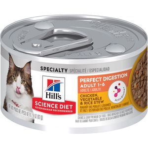 Science Diet Adult Perfect Digestion Chicken, Vegetable & Rice Stew Canned Cat Food