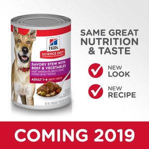 Science Diet Adult Canned Dog Food, Savory Stew with Beef & Vegetables
