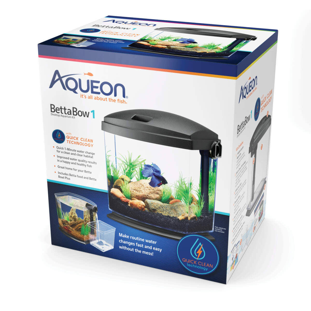 Aqueon BettaBow 1 Aquarium Kit with Quick Clean Technology