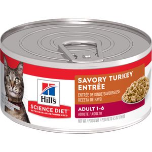 Science Diet Adult Canned Cat Food, Savory Turkey Entree