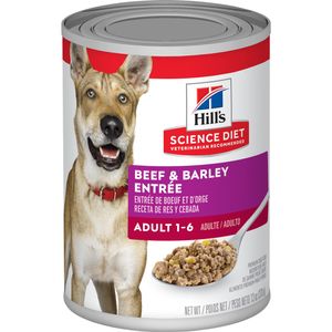 Science Diet Adult Canned Dog Food, Beef & Barley Entree