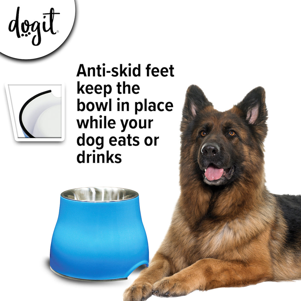 Dogit Elevated Dish, Blue, Lg