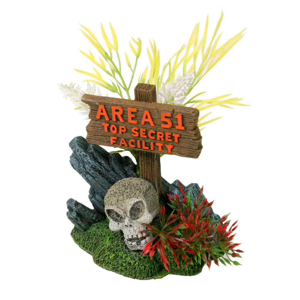 Exotic Environments Area 51 Sign with Skull