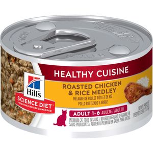 Science Diet Adult Healthy Cuisine Canned Cat Food, Roasted Chicken & Rice Medley