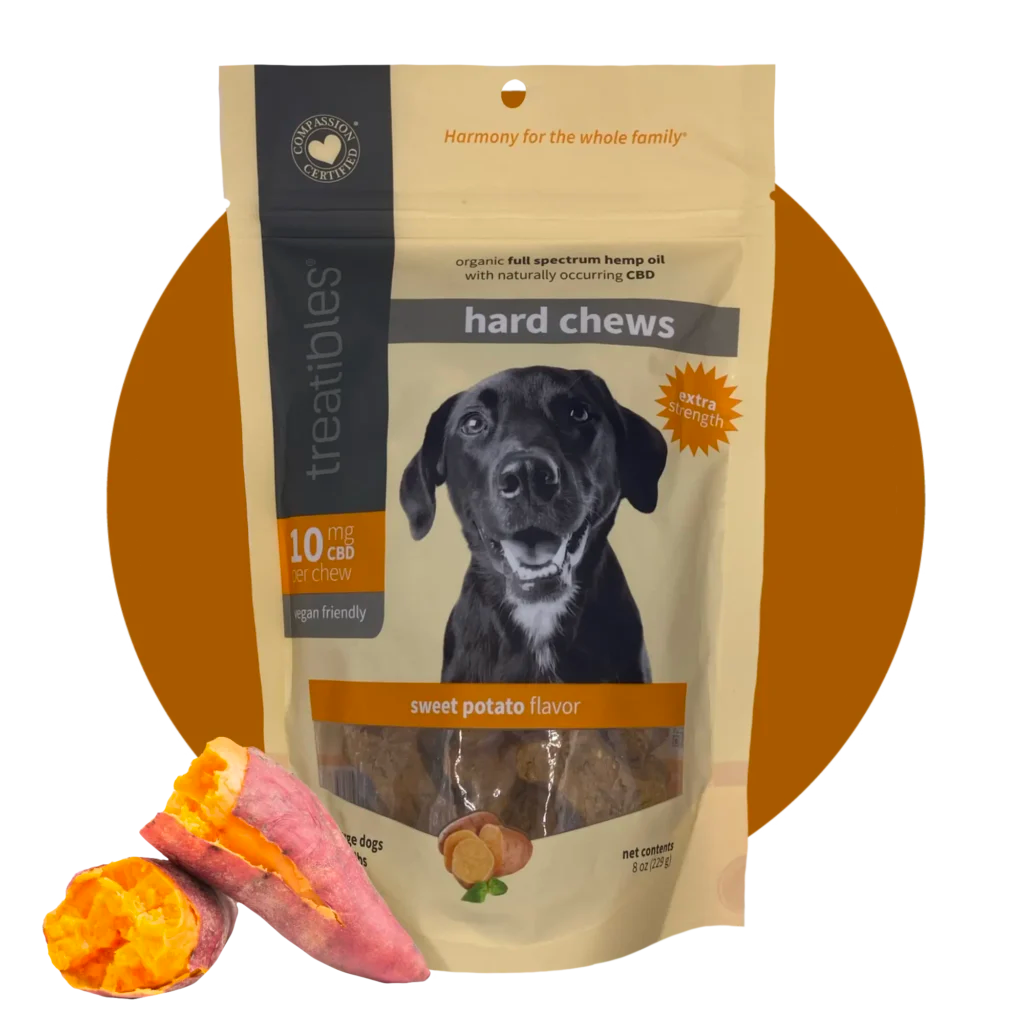 Treatibles Hard Chews Extra Strength Sweet Potato Flavor 10 mg CBD for dogs