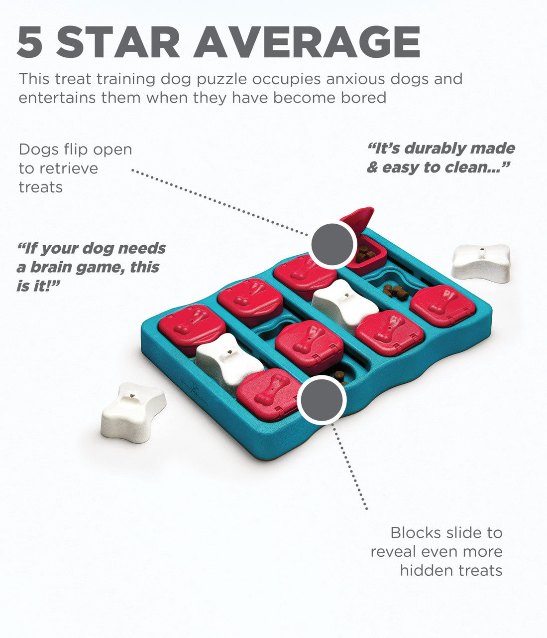 Outward Hound Dog Brick Interactive Treat Puzzle Dog Toy