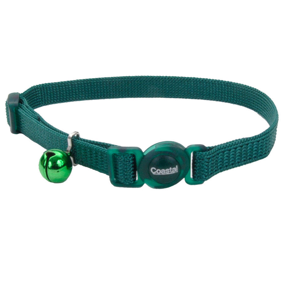 Safe Cat Adjustable Snag-Proof Nylon Breakaway Collar Hunter Green
