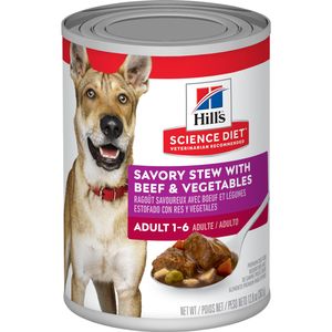 Science Diet Adult Canned Dog Food, Savory Stew with Beef & Vegetables