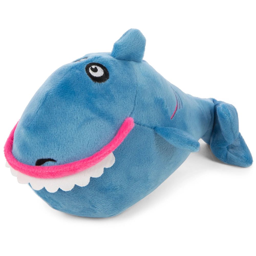 GoDog Action Plush Shark Chew Guard Technology Animated Squeaker Plush Dog Toy, Large