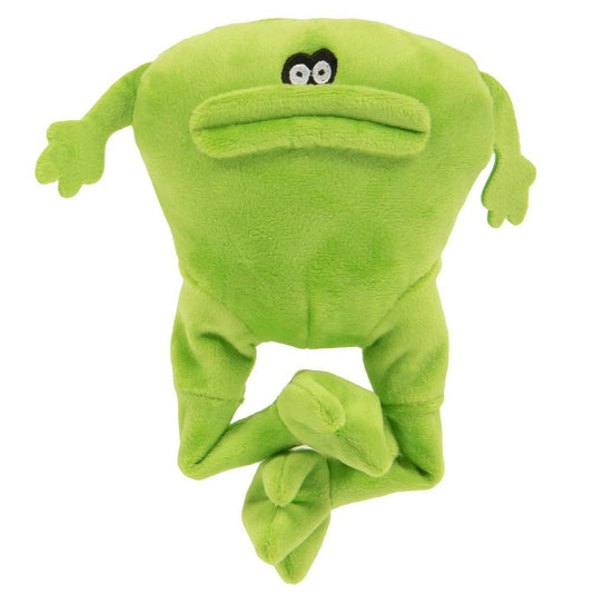 GoDog Action Plush Frog Chew Guard Technology Animated Squeaker Plush Dog Toy, Large