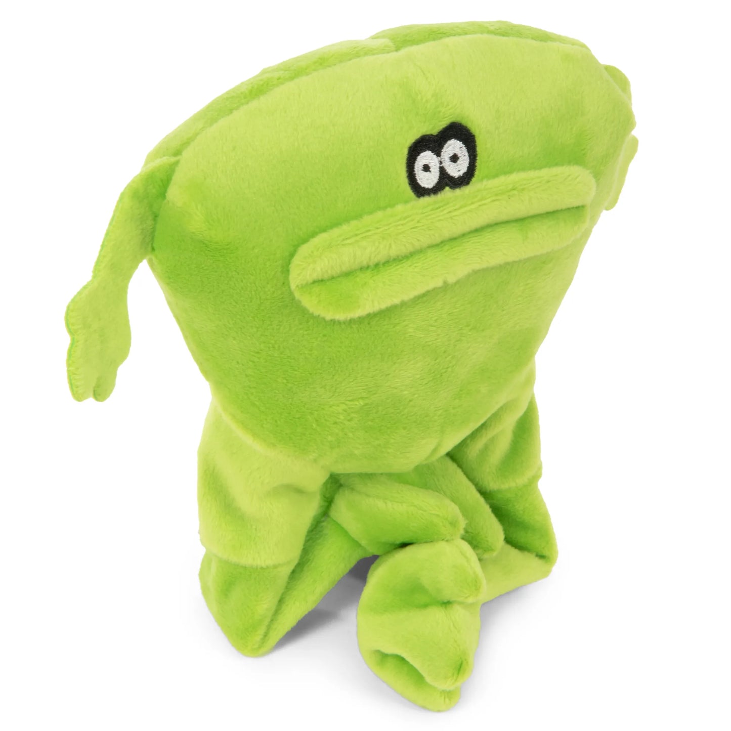 GoDog Action Plush Frog Chew Guard Technology Animated Squeaker Plush Dog Toy, Large