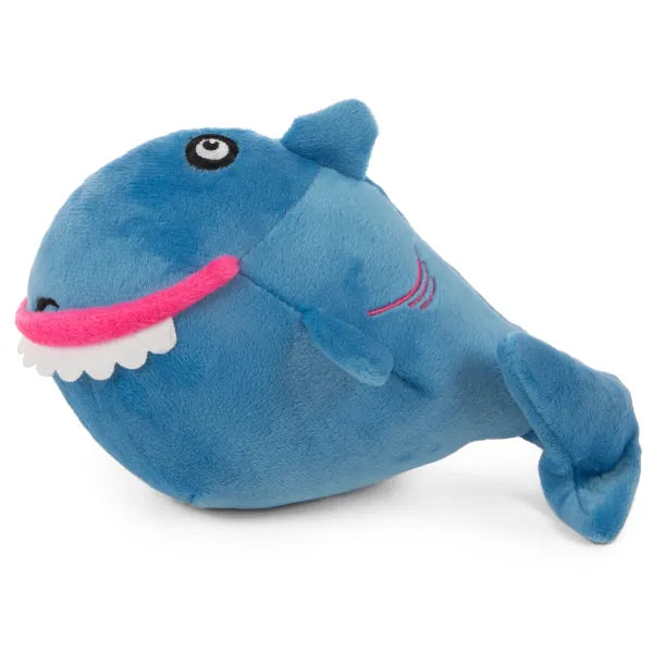 GoDog Action Plush Shark Chew Guard Technology Animated Squeaker Plush Dog Toy, Large