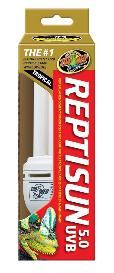 CFL / Regular The #1 Fluorescent UVB Reptile Lamp Worldwide! Zoo Med Tropical ReptiSun 5.0 UVB.